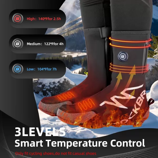imageROCKBROS Heated Cycling Shoe Covers Winter Shoes Cover for Cold Weather with 5000mAh Battery Warmer Thermal Bike Shoes Cover Windproof Bicycle Overshoes Shoescover for Men WomenLarge105125 US