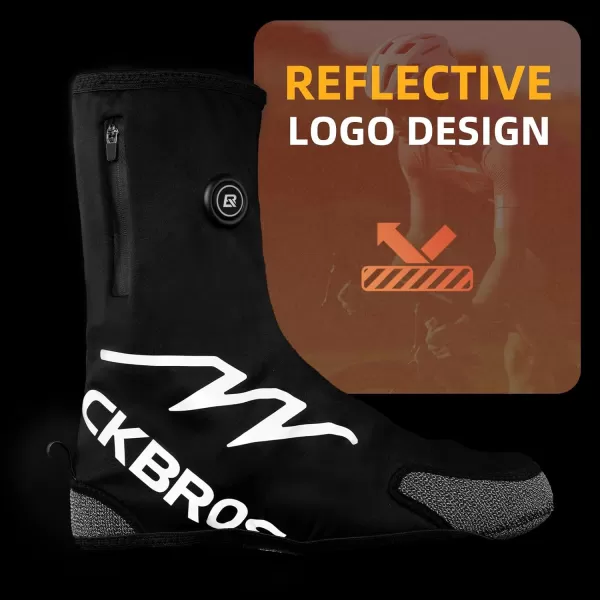 imageROCKBROS Heated Cycling Shoe Covers Winter Shoes Cover for Cold Weather with 5000mAh Battery Warmer Thermal Bike Shoes Cover Windproof Bicycle Overshoes Shoescover for Men WomenLarge105125 US