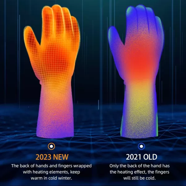 imageROCKBROS Heated Gloves for Men Women Rechargeable 4000mAh Battery Electric Heated Gloves Winter Motorcycle Gloves TouchscreenLarge