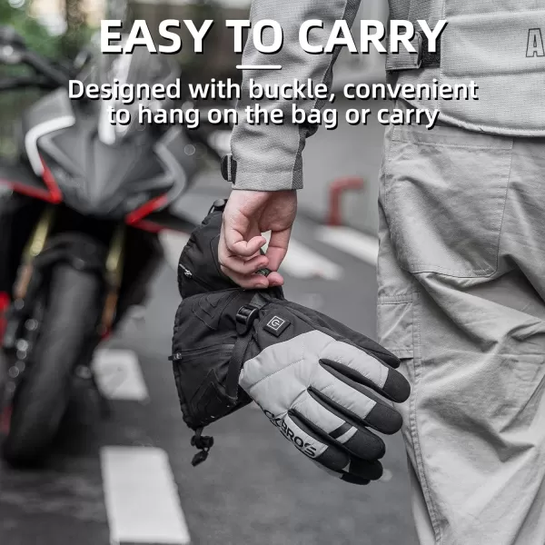 imageROCKBROS Heated Gloves for Men Women Rechargeable 4000mAh Battery Electric Heated Gloves Winter Motorcycle Gloves TouchscreenXLarge