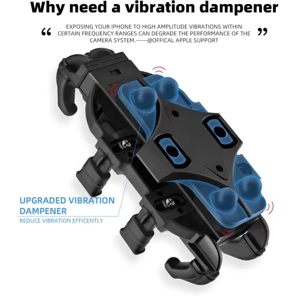 imageROCKBROS Motorcycle Bike Phone Mount with Vibration Dampener for 4771 inch Phones Universal Handlebar Mount BlackUBracket Mount