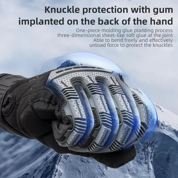 imageROCKBROS Motorcycle Gloves Mountain Bike Gloves Thermal Touchscreen for Men Women Full Finger Windproof Cycling Gloves with 6MM Gel Pad Palm Padding MTB Gloves for Dirt Bike Hiking Racing
