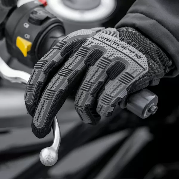 imageROCKBROS Motorcycle Gloves Mountain Bike Gloves Thermal Touchscreen for Men Women Full Finger Windproof Cycling Gloves with 6MM Gel Pad Palm Padding MTB Gloves for Dirt Bike Hiking Racing