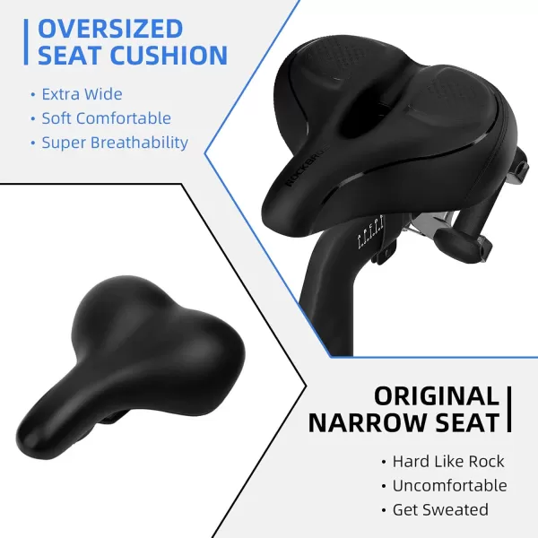 imageROCKBROS Oversized Bike Seat for Peloton BikeBike Seat Replacement Wide Comfortable Bike Seat Cushion Exercise Bike Seat