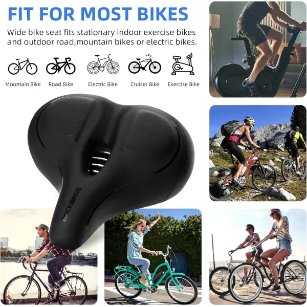 imageROCKBROS Oversized Bike Seat for Peloton BikeBike Seat Replacement Wide Comfortable Bike Seat Cushion Exercise Bike Seat