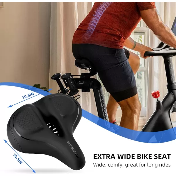 imageROCKBROS Oversized Bike Seat for Peloton BikeBike Seat Replacement Wide Comfortable Bike Seat Cushion Exercise Bike Seat