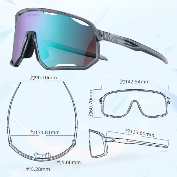 imageROCKBROS Polarized Sunglasses Cycling Glasses Sports Sunglasses UV400 Protection for Women Men 3 LensesGreypurple