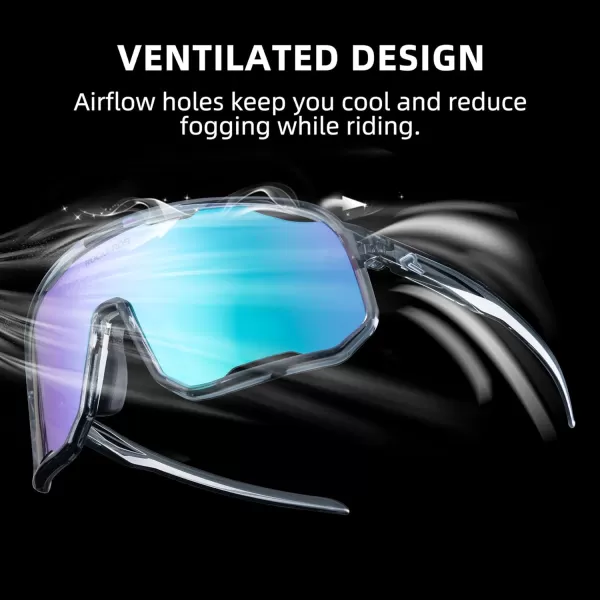 imageROCKBROS Polarized Sunglasses Cycling Glasses Sports Sunglasses UV400 Protection for Women Men 3 LensesGreypurple