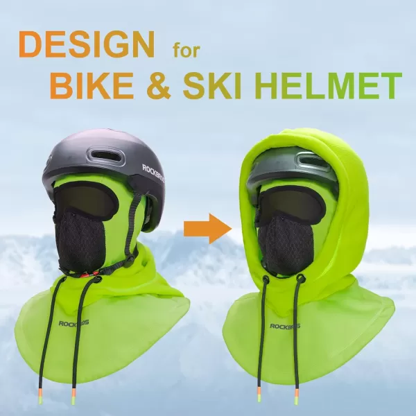 imageROCKBROS Ski Balaclava Thermal Fleece Balaclava for Cold Weather Winter MenGreen