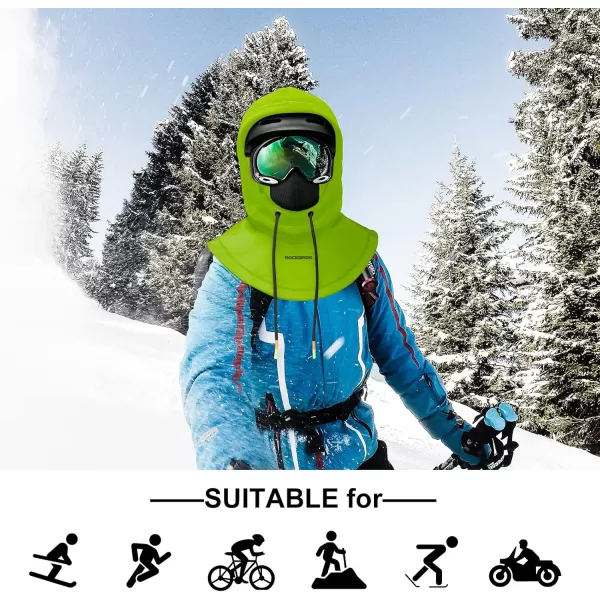 imageROCKBROS Ski Balaclava Thermal Fleece Balaclava for Cold Weather Winter MenGreen