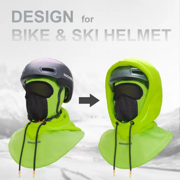 imageROCKBROS Ski Balaclava Thermal Fleece Balaclava for Cold Weather Winter MenGreen