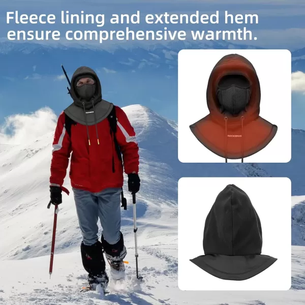imageROCKBROS Ski Balaclava Thermal Fleece Balaclava for Cold Weather Winter MenS1 Black