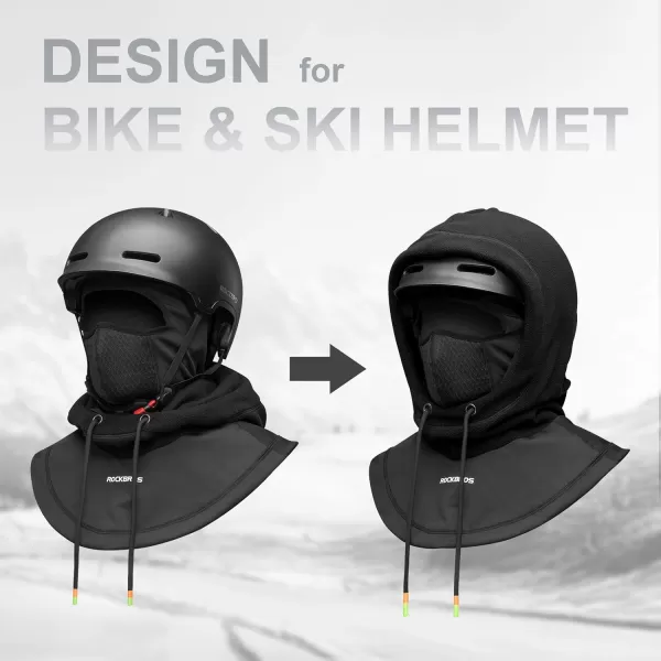 imageROCKBROS Ski Balaclava Thermal Fleece Balaclava for Cold Weather Winter MenS1 Black