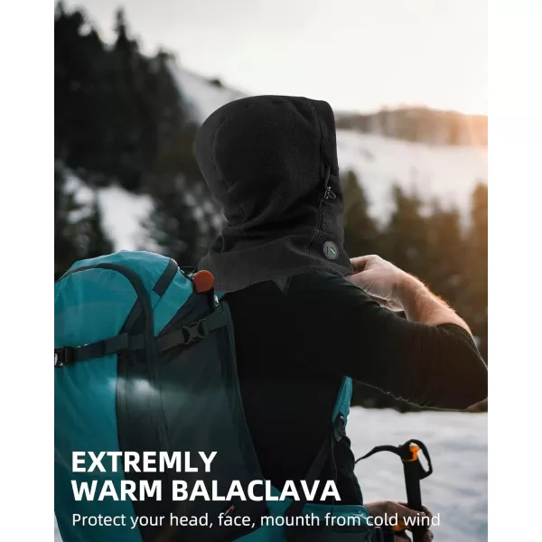 imageROCKBROS Ski Mask Thermal Fleece Balaclava Ski Face Mask for Cold Weather Winter Full Face Protective Headgear for Men Women Black
