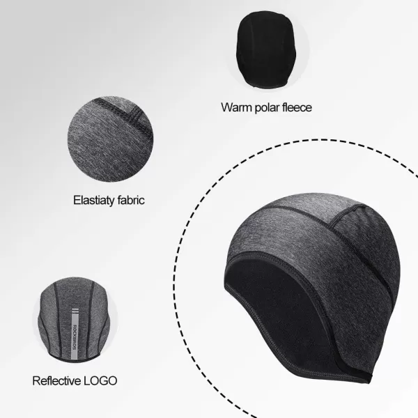 imageROCKBROS Skull Cap Men ampamp Women Thermal Cycling Helmet Liner Moisture Wicking Motorcycle Running HatFits Under HelmetsBlack Grey
