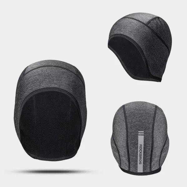 imageROCKBROS Skull Cap Men ampamp Women Thermal Cycling Helmet Liner Moisture Wicking Motorcycle Running HatFits Under HelmetsBlack Grey