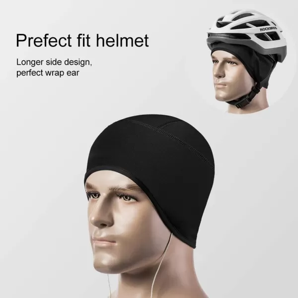 imageROCKBROS Skull Cap Men ampamp Women Thermal Cycling Helmet Liner Moisture Wicking Motorcycle Running HatFits Under HelmetsBlack2