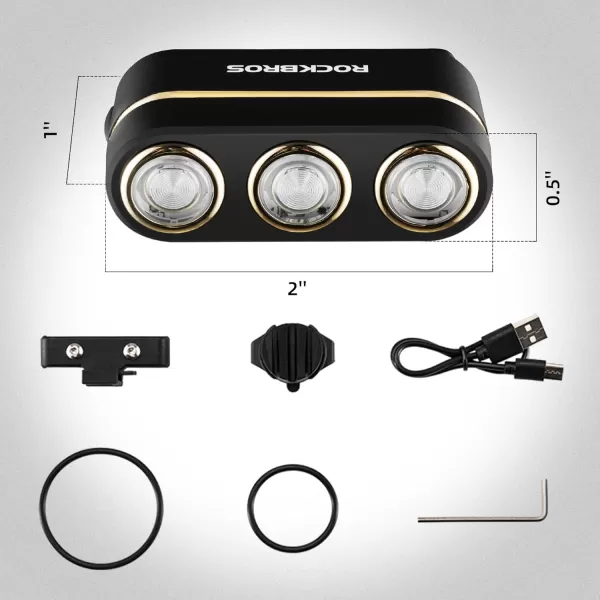 imageROCKBROS Smart Bike Tail Light TypeC Rechargeable LED Bike Taillight Bike Rear Light Bicycle Rear Cycling Safety Flashlight 5 Light Mode Options 2 Mount