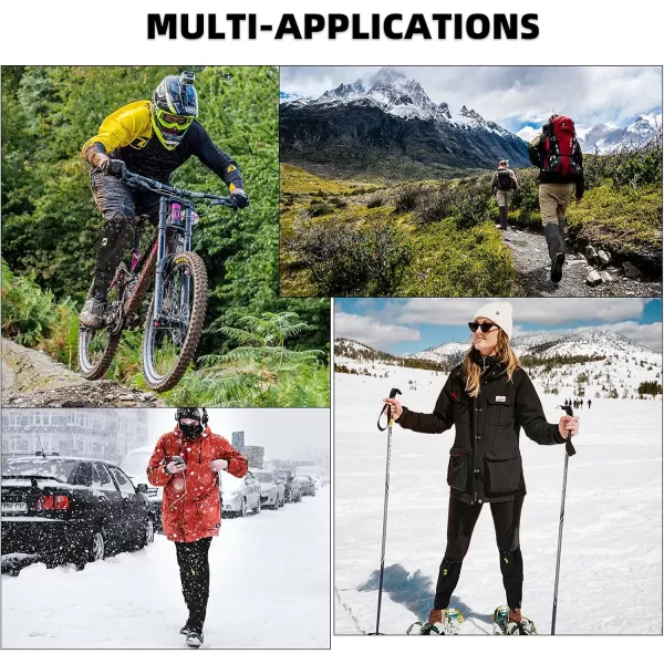 imageROCKBROS Snow Boot Leg Gaiters Waterproof Hiking Gaiters Winter Leg Gators Winter Sports Boot Leg Gaiters Snow Shoes GaiterBlack