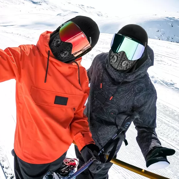 imageROCKBROS Thermal Balaclava Ski Mask Windproof 3D Design Breathable Winter Mask for Outdoor SportsAll Black