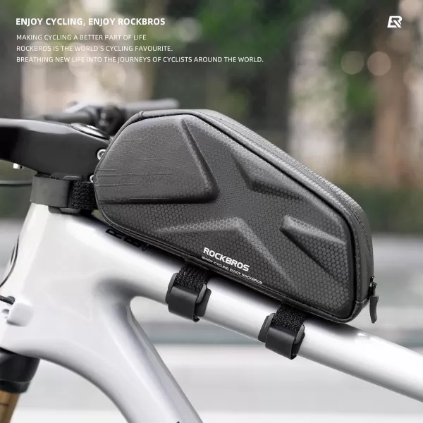 imageROCKBROS Top Tube Bag Hard Shell Bike Tube Bag Pouch 14L Capacity Bike Frame Bag Cycling Accessories