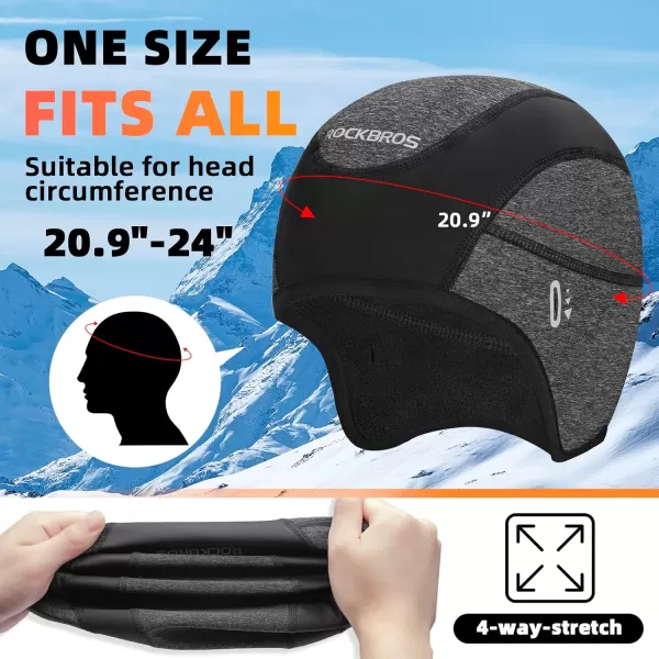 imageROCKBROS Winter Cycling Caps for Men Women Windproof Cycling Hat with Sun Visor Under Helmet Liner BlackNo Sun Visor Style One1 Pack