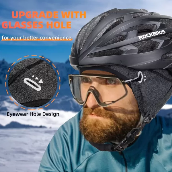 imageROCKBROS Winter Cycling Caps for Men Women Windproof Cycling Hat with Sun Visor Under Helmet Liner BlackNo Sun Visor Style One1 Pack