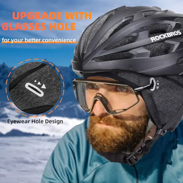 imageROCKBROS Winter Cycling Caps for Men Women Windproof Cycling Hat with Sun Visor Under Helmet Liner BlackNo Sun Visor Style One2 Packs