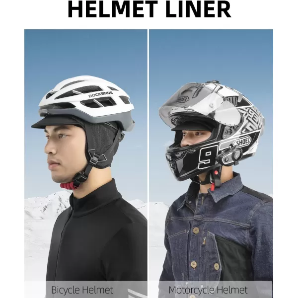 imageROCKBROS Winter Cycling Caps for Men Women Windproof Cycling Hat with Sun Visor Under Helmet Liner BlackWith Sun Visor2 Packs