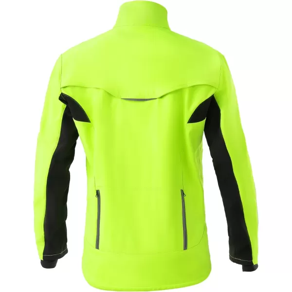 imageROCKBROS Winter Cycling Jackets for Men  Thermal Warm Bike Jacket  Windproof Running Cycling Jacket for Cold WeatherBlack Green