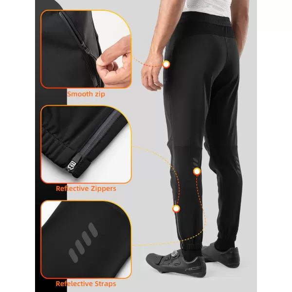 imageROCKBROS Winter Cycling Pants for Men Cold Weather Bike Pants Drawstring Sports Jogger Pants for MensGray