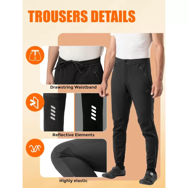 imageROCKBROS Winter Cycling Pants for Men Cold Weather Bike Pants Drawstring Sports Jogger Pants for MensGray