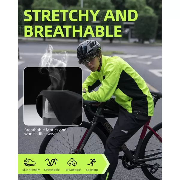 imageROCKBROS Winter Cycling Pants for Men Thermal Running Tights Cycling Tights Windproof Bike Pants Outdoor Hiking Gear