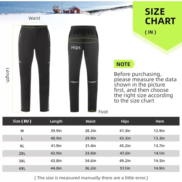 imageROCKBROS Winter Cycling Pants for Men Thermal Running Tights Cycling Tights Windproof Bike Pants Outdoor Hiking Gear