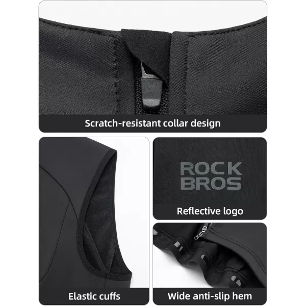 imageROCKBROS Winter Cycling Vest for Men Windbreaker Sleeveless Cycling Jacket with Zipper Pockets Cycling Hiking Golf Sports