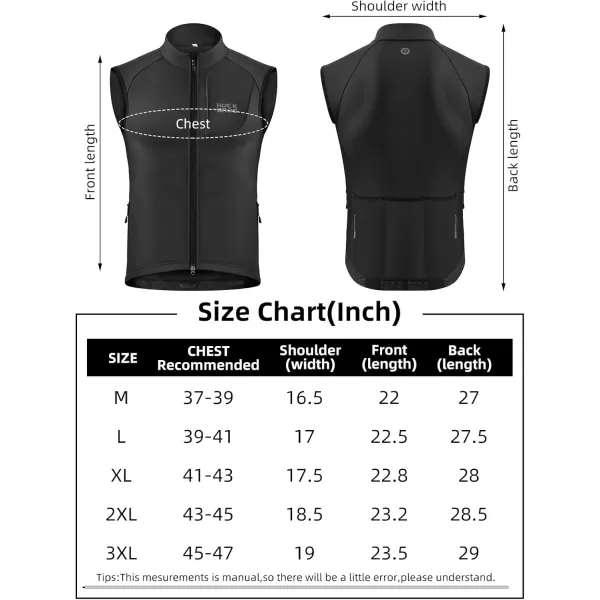imageROCKBROS Winter Cycling Vest for Men Windbreaker Sleeveless Cycling Jacket with Zipper Pockets Cycling Hiking Golf Sports