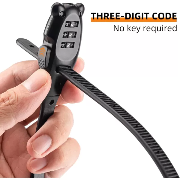 imageROCKBROS Zip Tie Bike Lock Combination Small Cable Lock Lightweight Refrigerator Cabinet Locks with Combination Adjustable Helmet Bike LockExtended Length 1889in