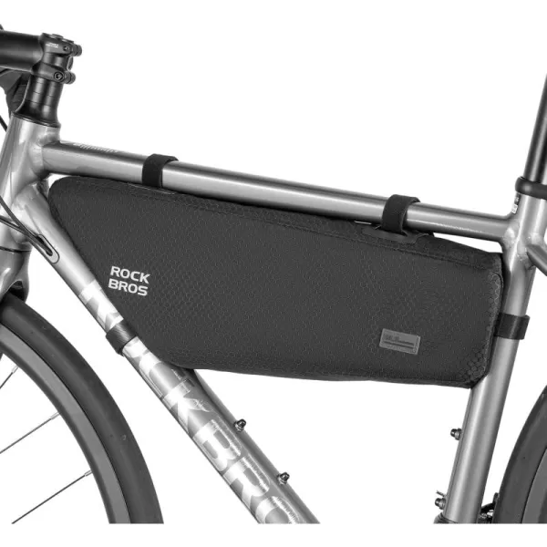 imageROCKBROS Bike Frame Bag Waterproof Top Tube Bike Bag 173Inch 29L Large Capacity Narrow Edge Bicycle Frame Triangle Bag Mountain ampamp Road Bike Accessories