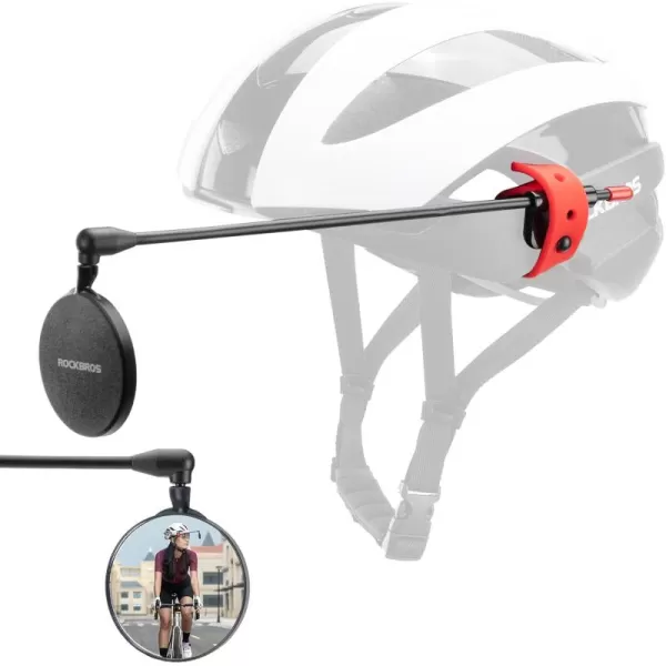 imageROCKBROS Bike Helmet Mirror 55cm HD Mirror Flexible Frame Detachable Design MTB Helmet Mirror for Bicycle Cycling Helmet Bike AccessoiresRed55cm