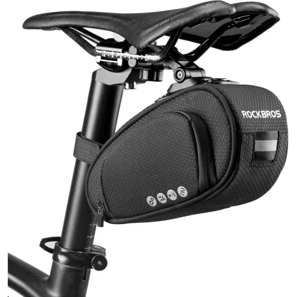 imageROCKBROS Bike Saddle Bag Bike Bag Under Seat Bag Bicycle Seat Pack Pouch for Cycling Adjustable Mounting
