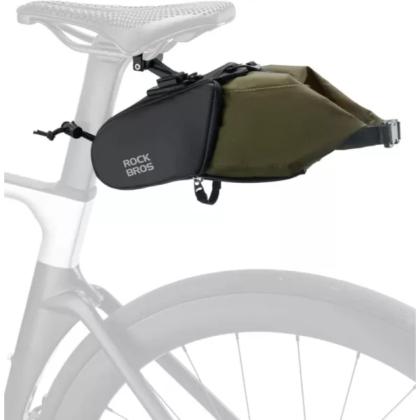 imageROCKBROS Bike Saddle Bag Bike Seat Bag With Bucket Bag Bike Bag Under Seat for Mountain Road Bikes Quick Release 0813L