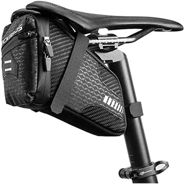 imageROCKBROS Bike Saddle Bag Seat Bag Bike Bag Under Seat 15L Bicycle Bag Cycling Accessories Storage Pouch Bike Wedge Pack for Mountain Road Bike