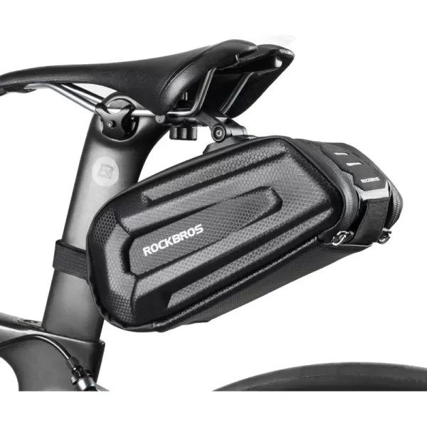 imageROCKBROS BikeBicycle Saddle Bag Under Seat 3D Hard Shell Bike Seat Bag with Silver Reflective Strip Bike Bag for Mountain Road Bikes Quick Release 17L