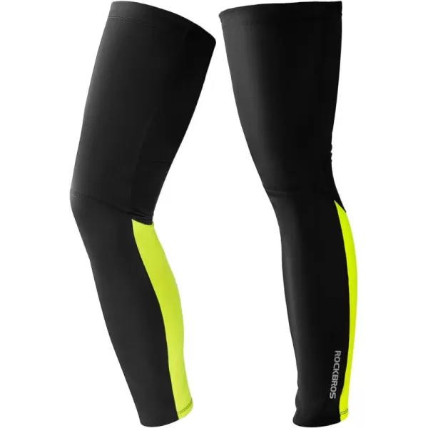 imageROCKBROS Cycling Leg Sleeves for Men Women Thermal Compression Leg Sleeves UV Full Leg Warmers Winter for Running Football