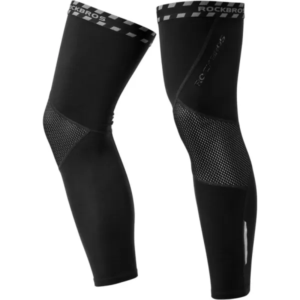 imageROCKBROS Cycling Leg Warmers Thermal Long Leg Sleeves for Men Women Legwarmer