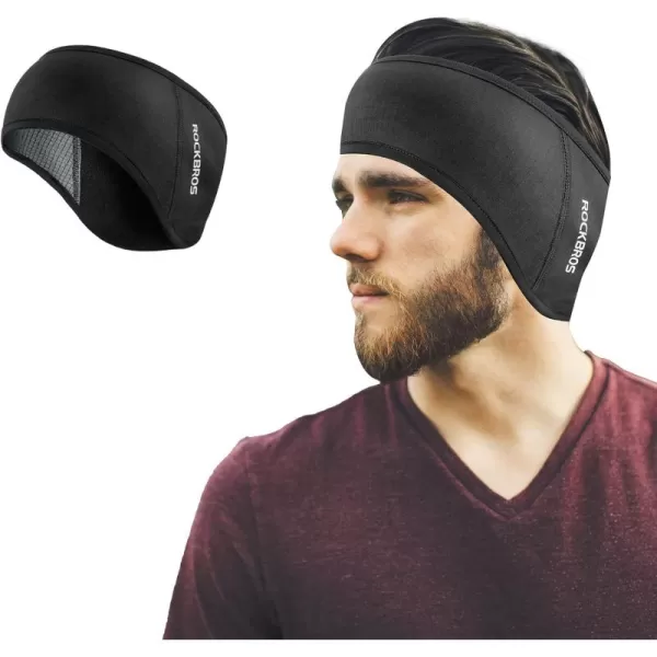 imageROCKBROS Fleece Ear Warmers Earmuffs Headband Men Women for Running Skiing Cycling Warm Ear Cover for Winter Cold WeatherBlackmen