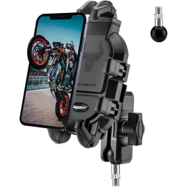 imageROCKBROS Motorcycle Bike Phone Mount with Vibration Dampener for 4771 inch Phones Universal Handlebar Mount BlackM10 Screw Mount