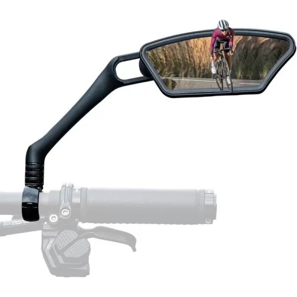 imageROCKBROS Newest Bike Mirrors Handlebar Mount Rearview Mirror HD BlastResistant Allround Angle Adjustable Retractable Bicycle Mirror for Ebike 2126mm Handlebarblackright