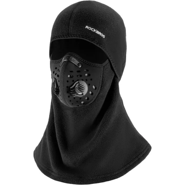 imageROCKBROS Thermal Balaclava Ski Mask Windproof 3D Design Breathable Winter Mask for Outdoor SportsAll Black
