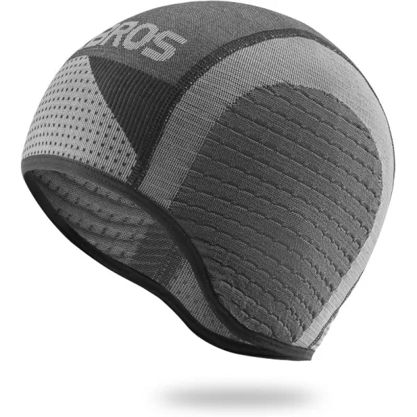 imageROCKBROS Winter Cycling Skull Cap for Men Bike Helmet Liner Earflap Women Thermal Beanie Running Skiing Grey